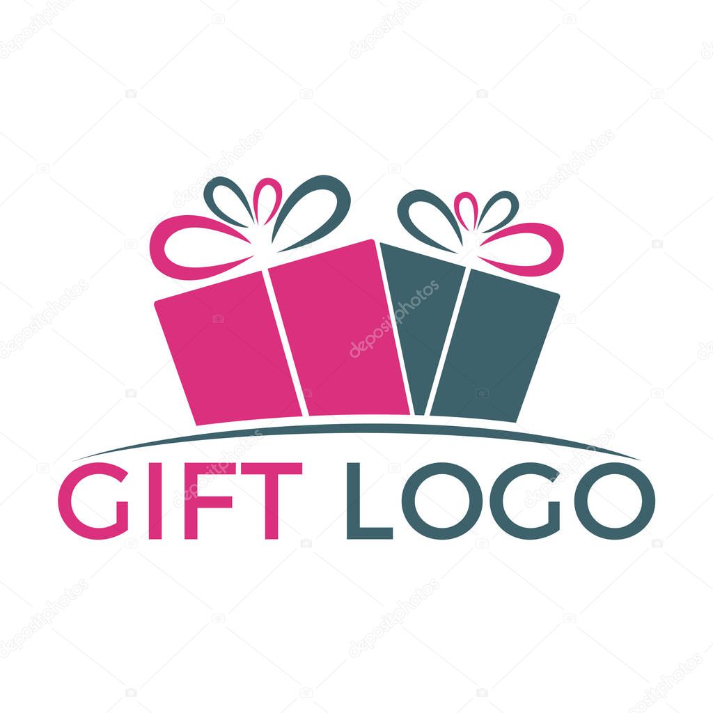 Illustration of gift box present, greeting, surprise. Greeting box or wrap gift box.