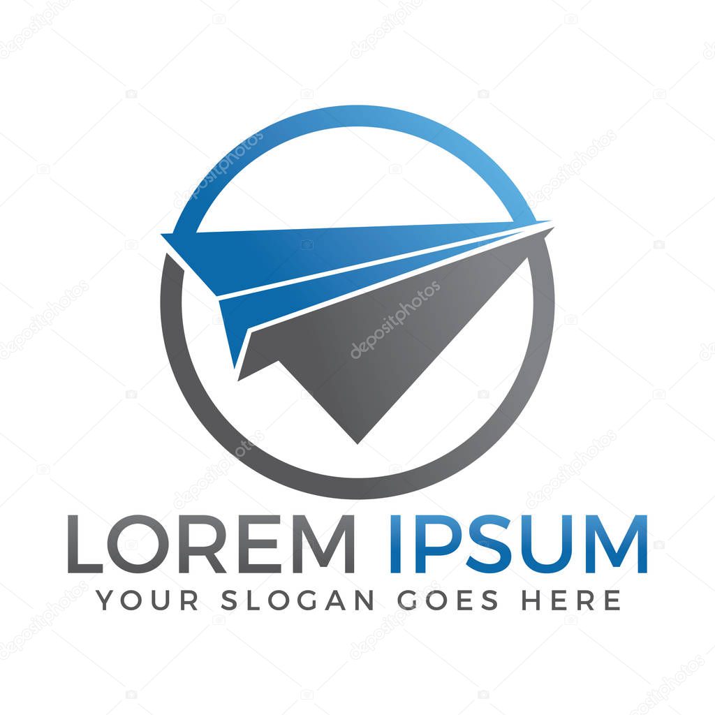 Airplane with airplane stream jet. Illustration for logo poster print and web projects travel agencies aviation companies.
