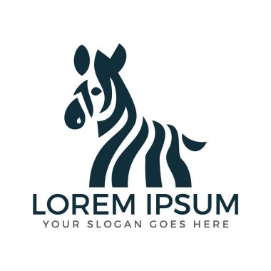 Basit bir Zebra logo vektör tasarımı çizgili.