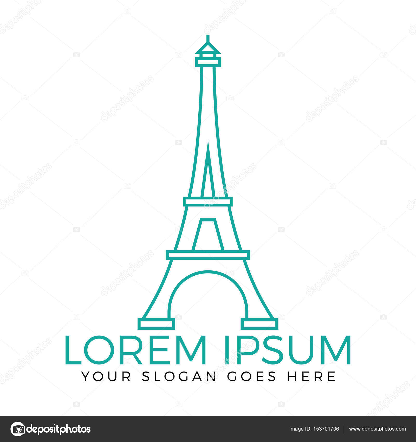 Eiffel Tower logo icon. — Stock Vector © irfanalvi #153701706