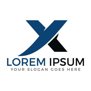 Y ve X veya X ve Y harfi zarif iş logo.