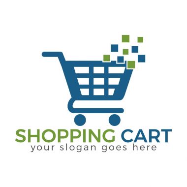 Alışveriş sepeti vektör logo tasarımı.