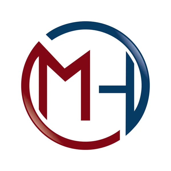 Diseño del logotipo del vector de la marca de la letra de MH . — Archivo Imágenes Vectoriales