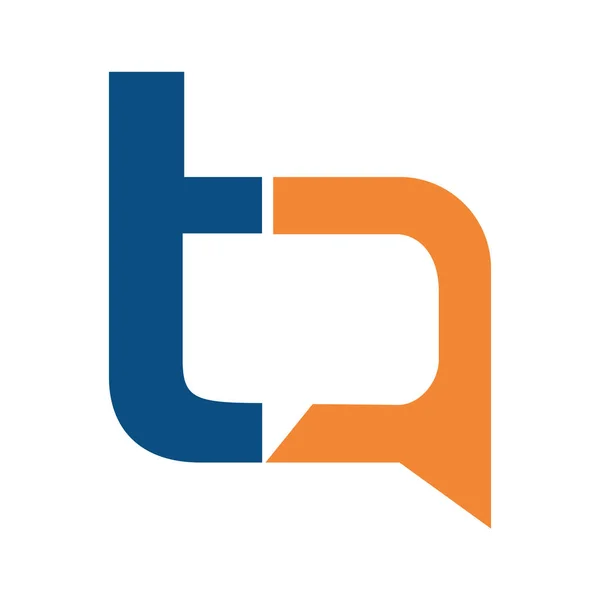Logo tasarım vektör T harfi ve bir sohbet işareti.