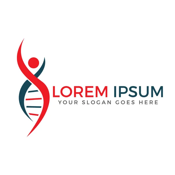İnsan DNA'sı ve genetik vektör logo tasarımı.