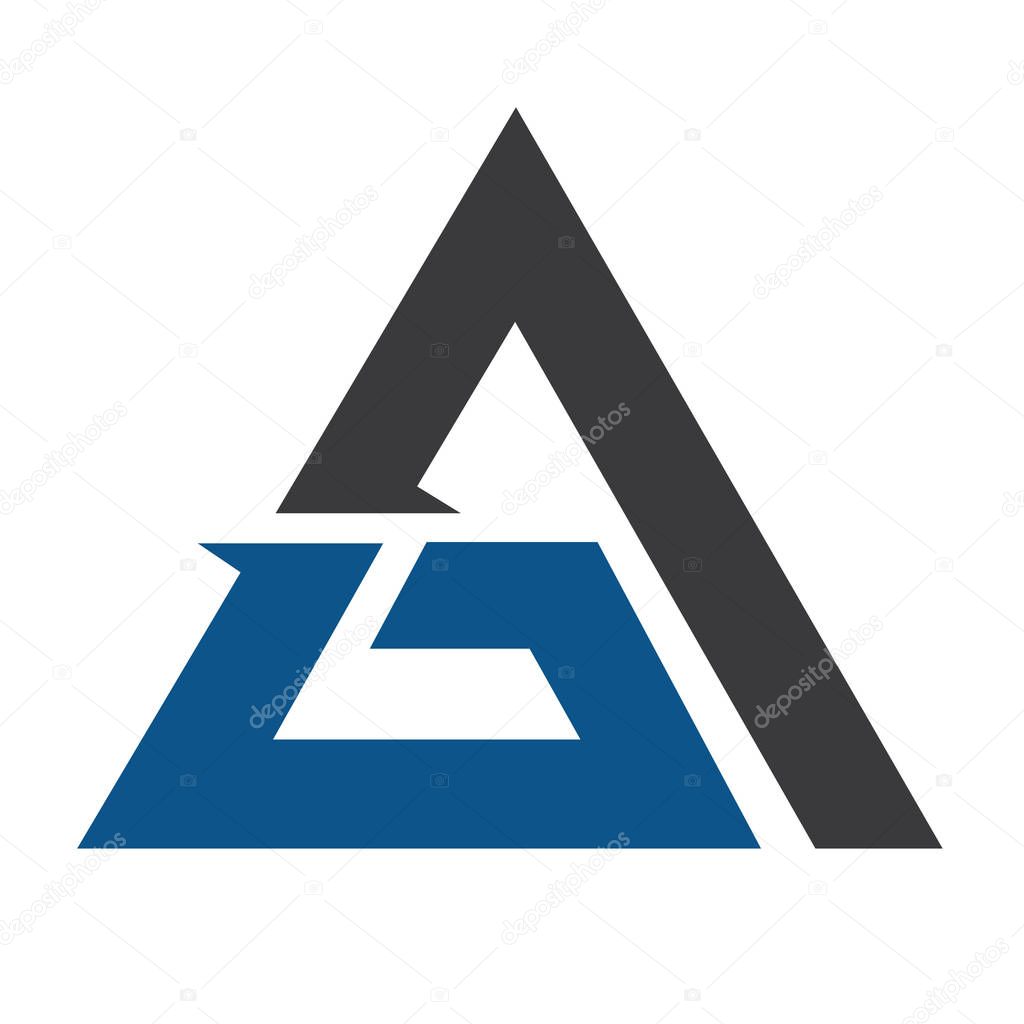 Initial letter A and G vector logo design.