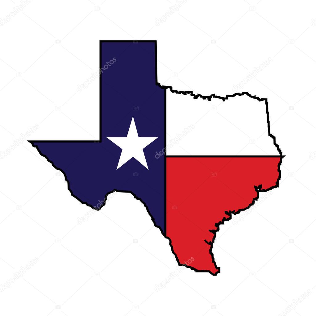 Vector design of map of Texas.