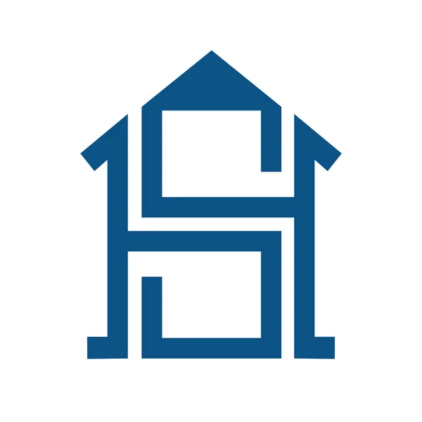 Inteligentny dom z Sh list koncepcja logo. — Wektor stockowy