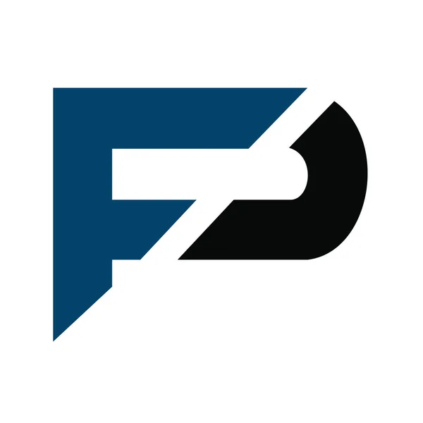 Fp schreiben business logo vektor design. — Stockvektor