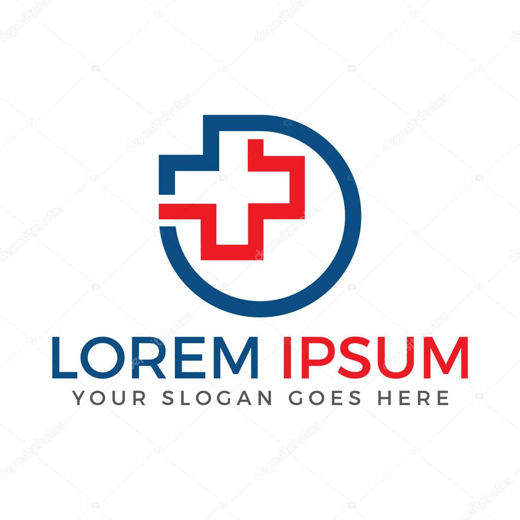 Cross medical vector logo design.