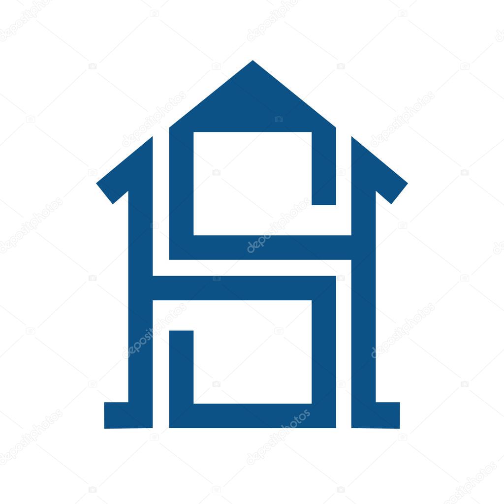 Real estate agency or home construct vector logo design.