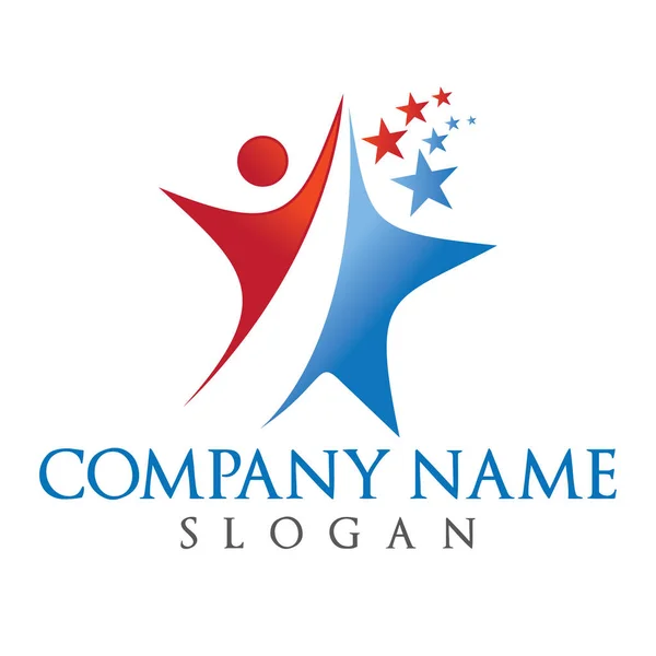 İnsan ve yıldız vektör logo tasarımı. 