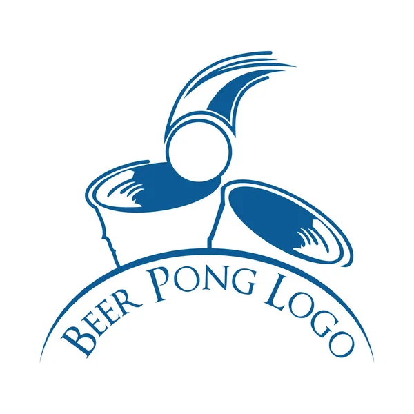 Bier Pong Partei Vektor Logo Design. — Stockvektor