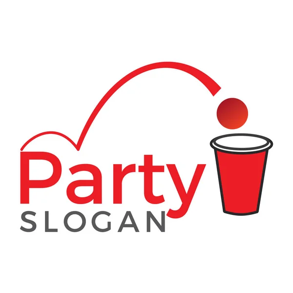 Beer Pong Party vector logo ontwerp. — Stockvector