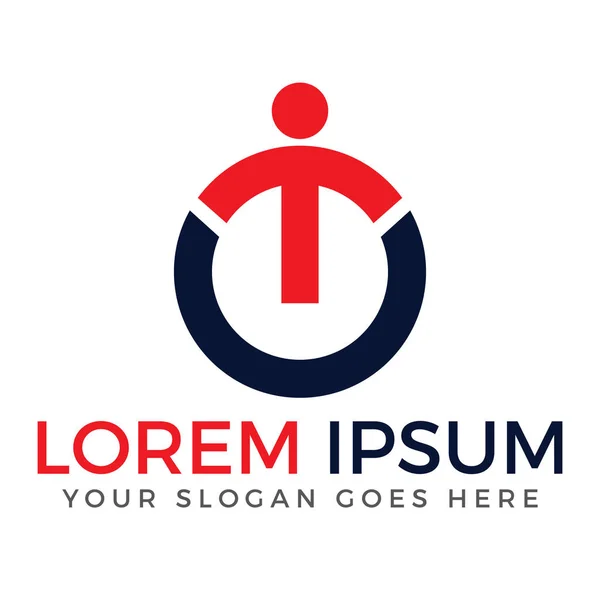 T ve O ya da O ve T harfi insan vektör logo tasarımı.