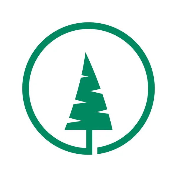 Cercle vert écologie arbre élément nature vecteur icône . — Image vectorielle