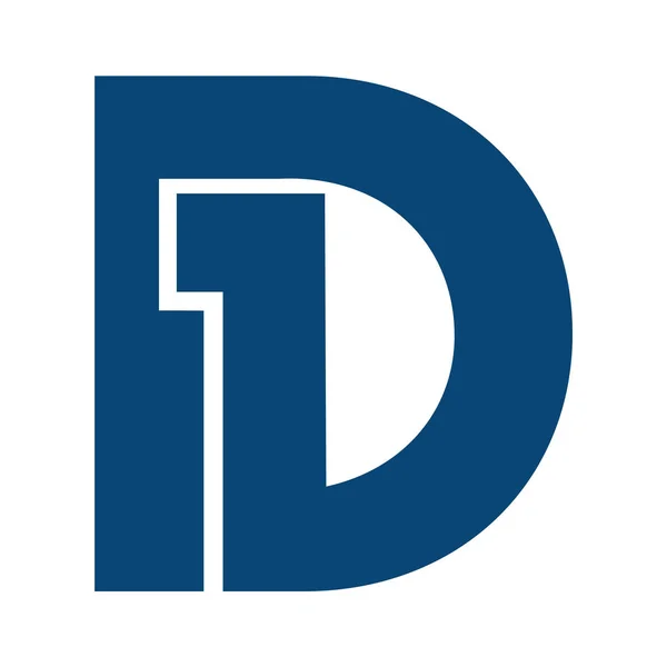 Anfangsbuchstabe und Ziffernsymbol d1 und 1d Logo. — Stockvektor