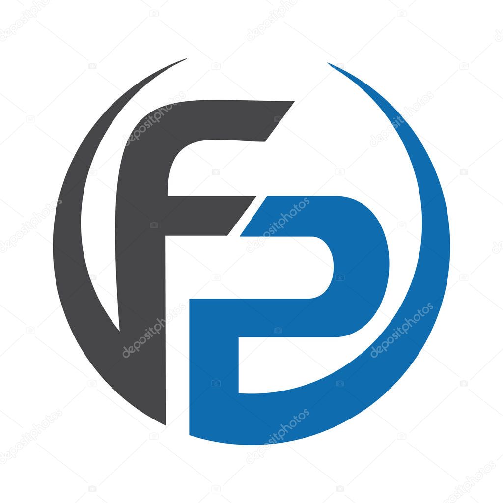 Initial letter FP vector logo design template