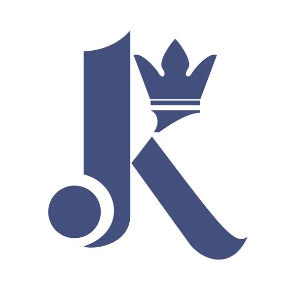 手紙 K クラウン ベクトルのロゴの設計. — ストックベクタ