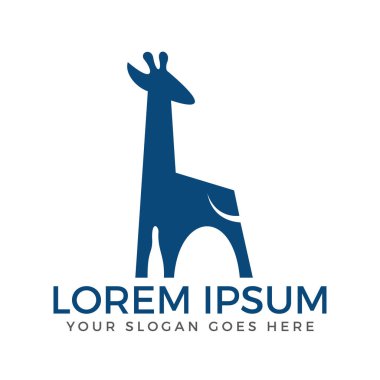 Zürafa vektör logo tasarım şablonu.