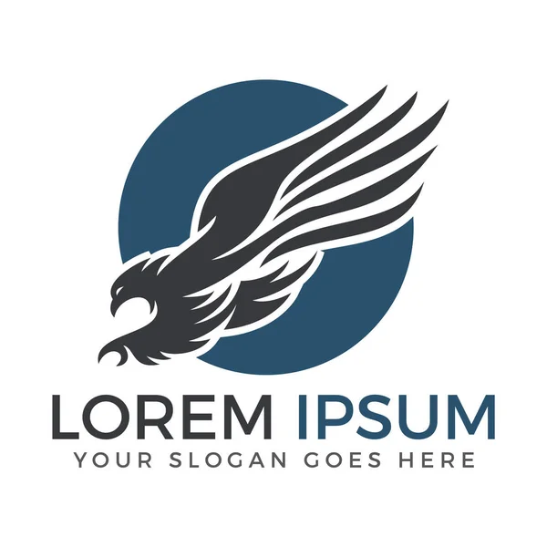 Kartal veya Şahin kuş logosu soyut tasarım vektör şablonu