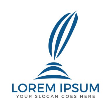 Tüy kalem Logo şablonu vektör çizim tasarım.