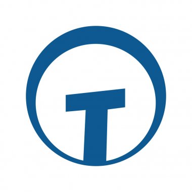 T harfinin vektör logo tasarımı.