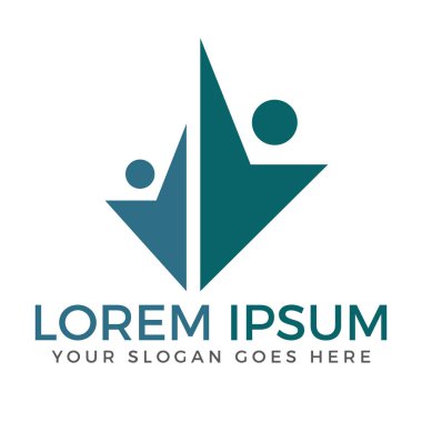 Mutlu insan vektör logo tasarım şablonu.