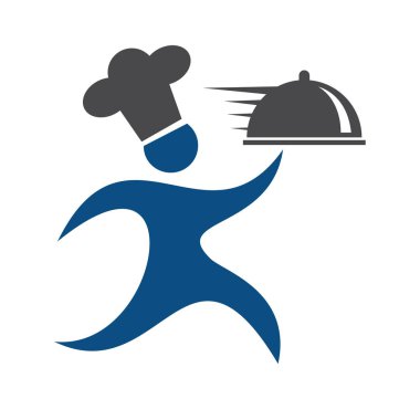Aşçı ya da Şef teslimat vektör logo tasarımı.