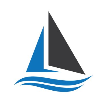 Yelken gemi logo tasarımı. Yat logosu.