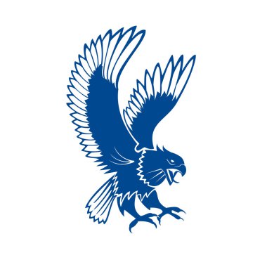 Şahin kuş logosu soyut tasarım vektör şablonu. 