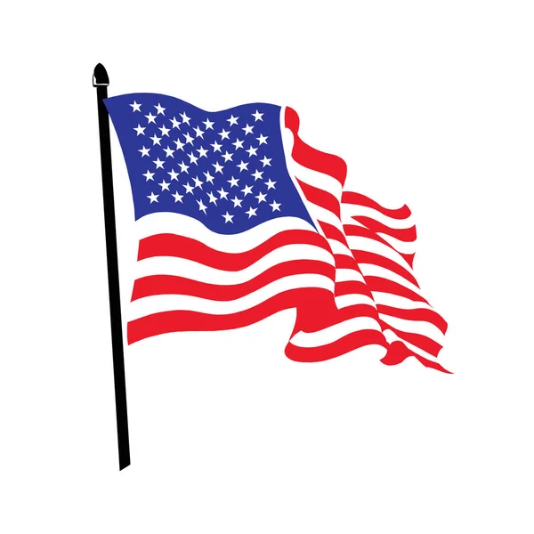 Amerikan bayrağı sallayarak logo tasarımı.
