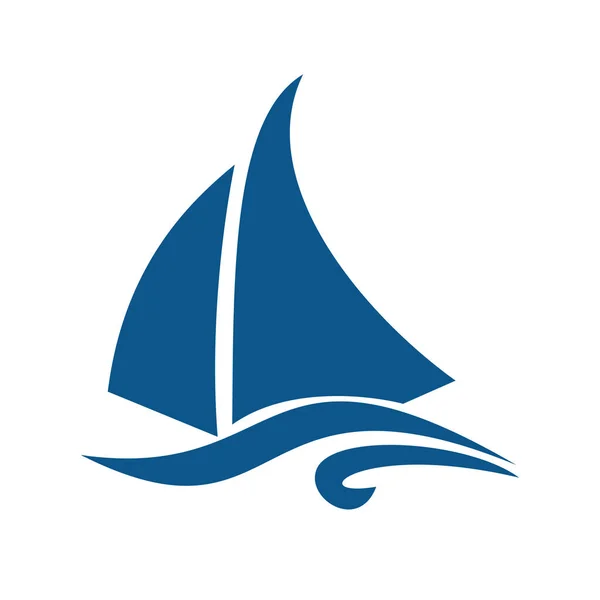 Projeto do logotipo do navio à vela. Logotipo do iate . — Vetor de Stock