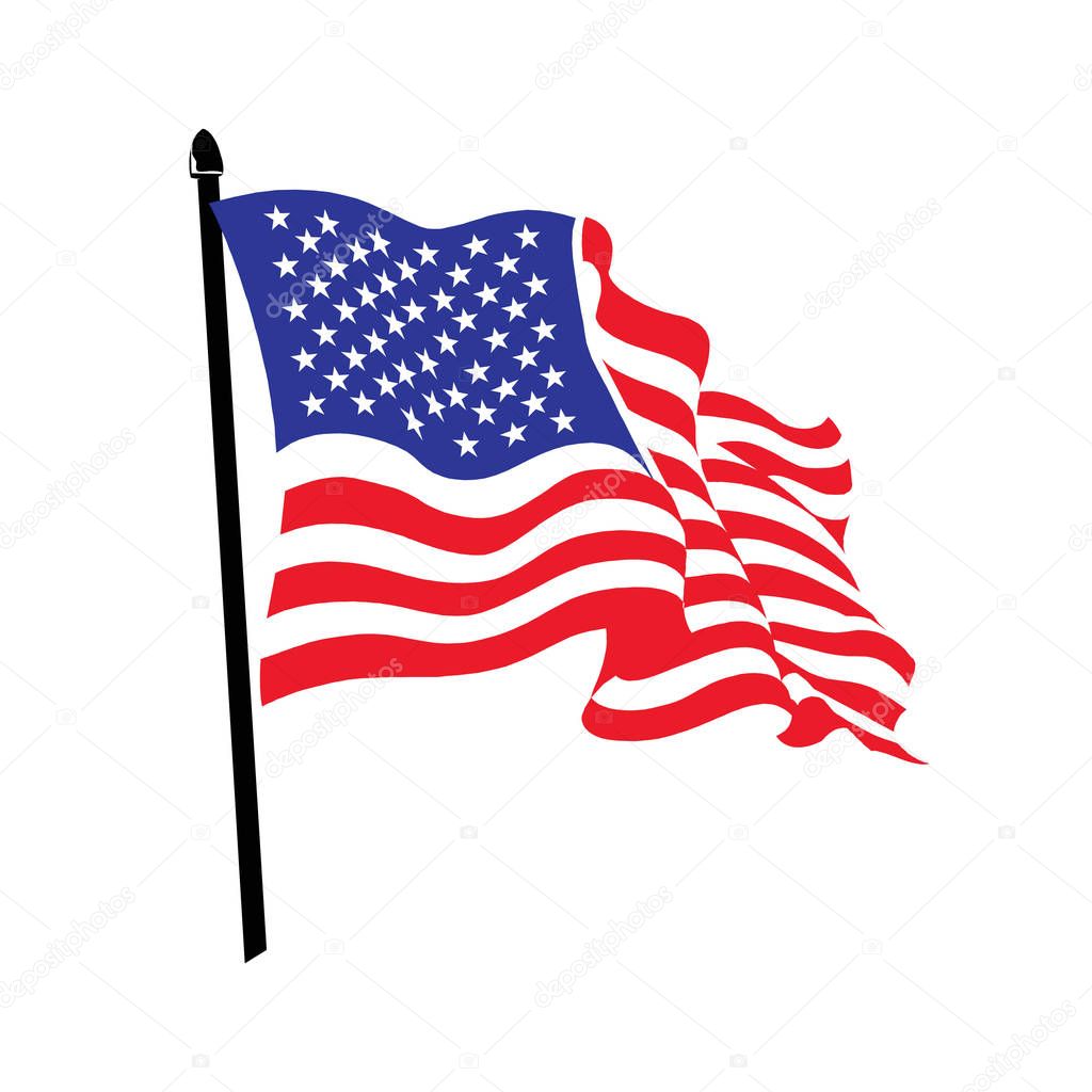 USA patriot tech  logotype. Moving digital line symbol