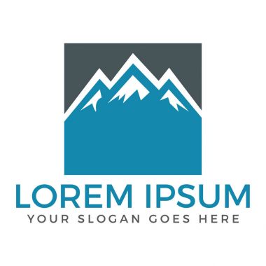 Dağlar logo tasarım vektör. İşareti seyahat ve macera.