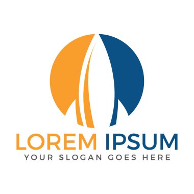 Roket ve gezegen vektör logosu.