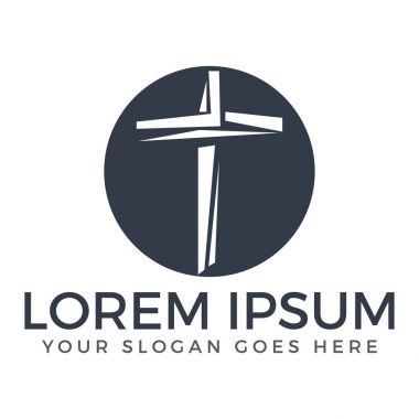 Logo tasarım şablonu çapraz. Calvary Haç Kilisesi.