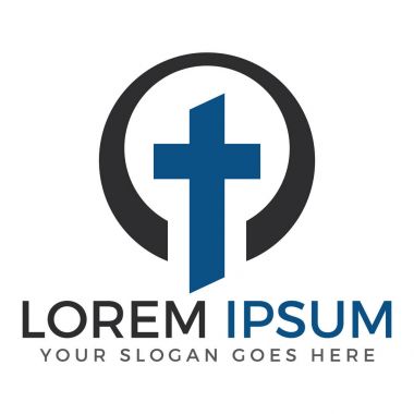 Logo tasarım şablonu çapraz. Calvary Haç Kilisesi.