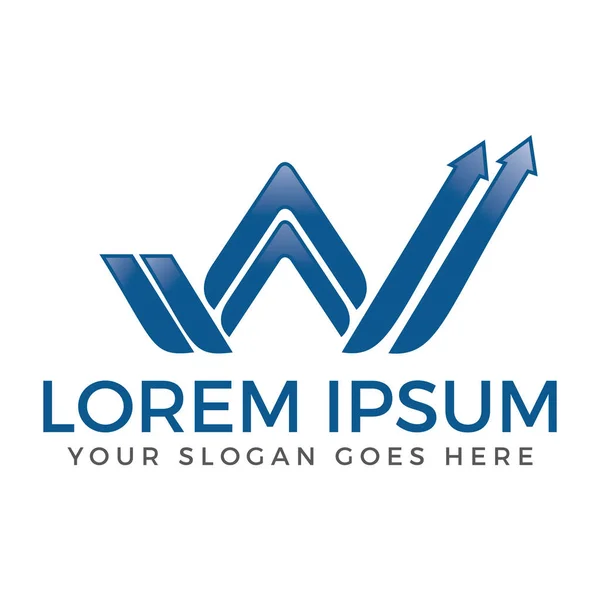 W-Modern üzleti levél logo tervezés. — Stock Vector