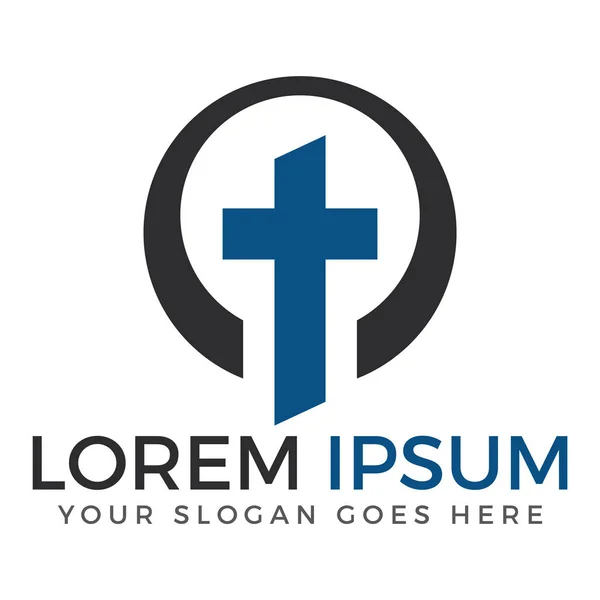 Logo tasarım şablonu çapraz. Calvary Haç Kilisesi.
