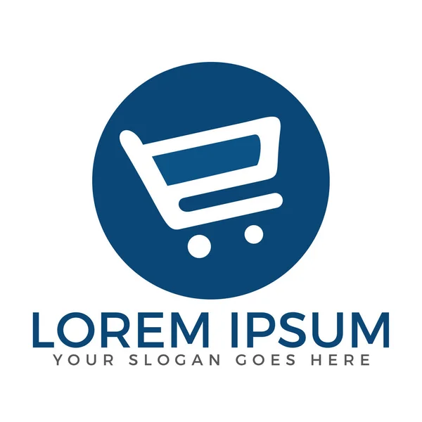 Alışveriş sepeti vektör logo tasarımı. Shooping app logosu.