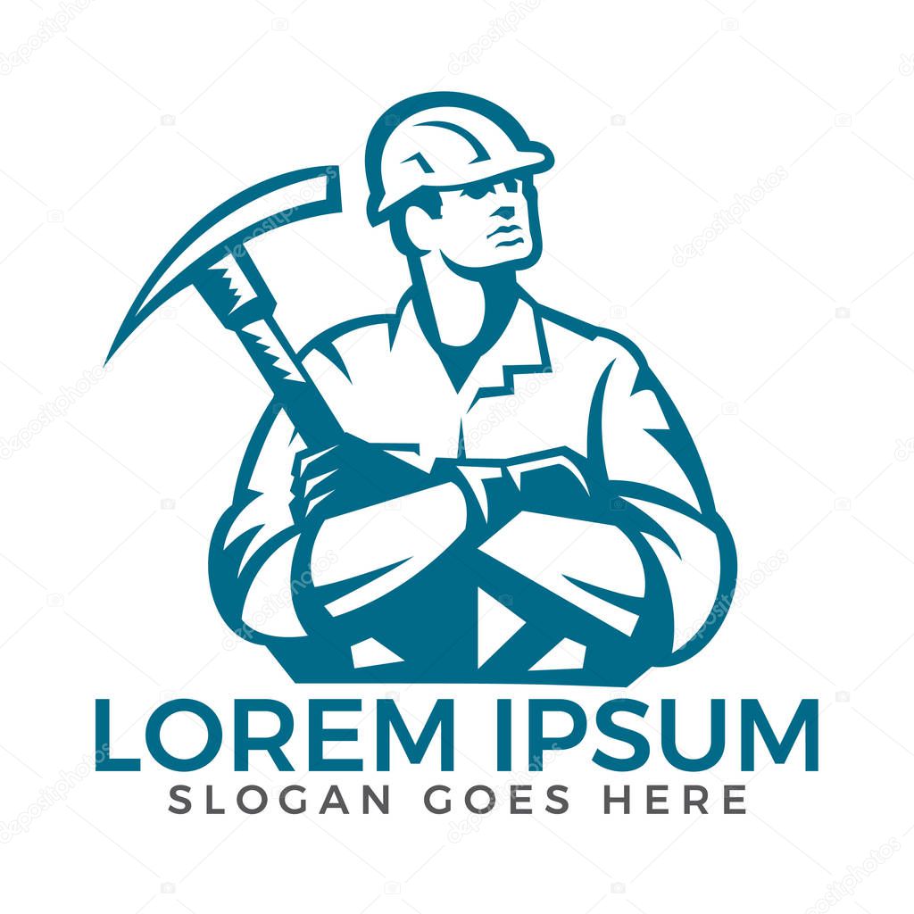 Construction and repairing vector logo design.