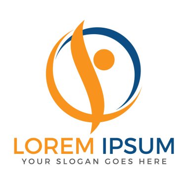 Mutlu insan vektör logo tasarım şablonu. Sağlık ve fitness işareti.