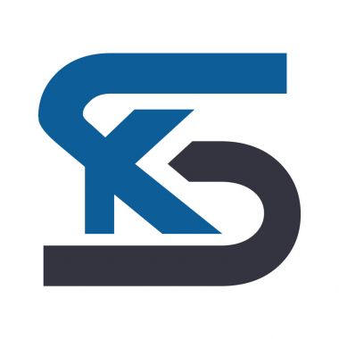 S harfi ve K vektör logo tasarımı.