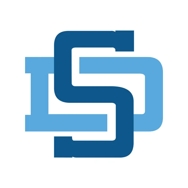 Vektör logo tasarımı S harfi ve D veya D ve S.