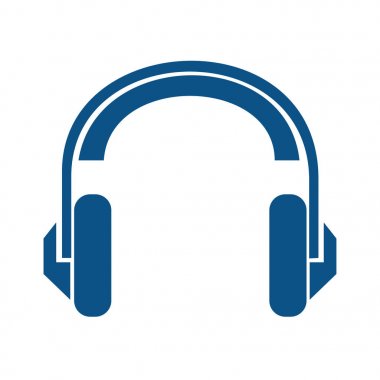 Düz stil kulaklık. Mavi kulaklık.