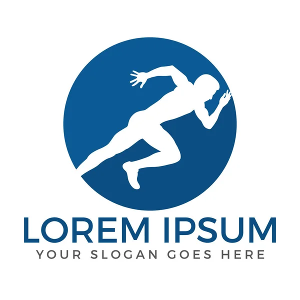 Koşu kulübü veya spor kulübü logo tasarımı.
