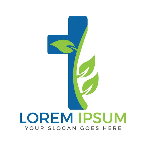 Logo tasarım şablonu çapraz. Calvary Haç Kilisesi.