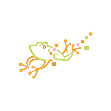 Yaratıcı kurbağa logo tasarımı. 