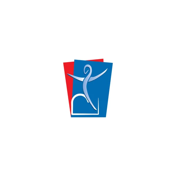 Vektorová Silueta Cvičení Lidí Logo Fitness Šablona Loga Gymnastiky Zdravý — Stockový vektor